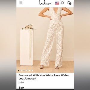 Lulus Lace wedding Jumpsuit, XS, Ivory